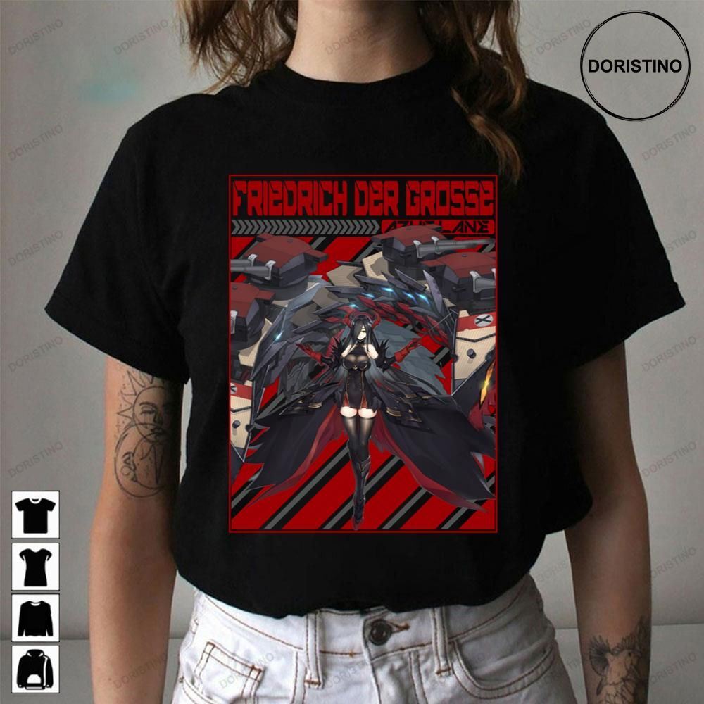 Red Background Friedrich Der Grosse Azur Lane Awesome Shirts